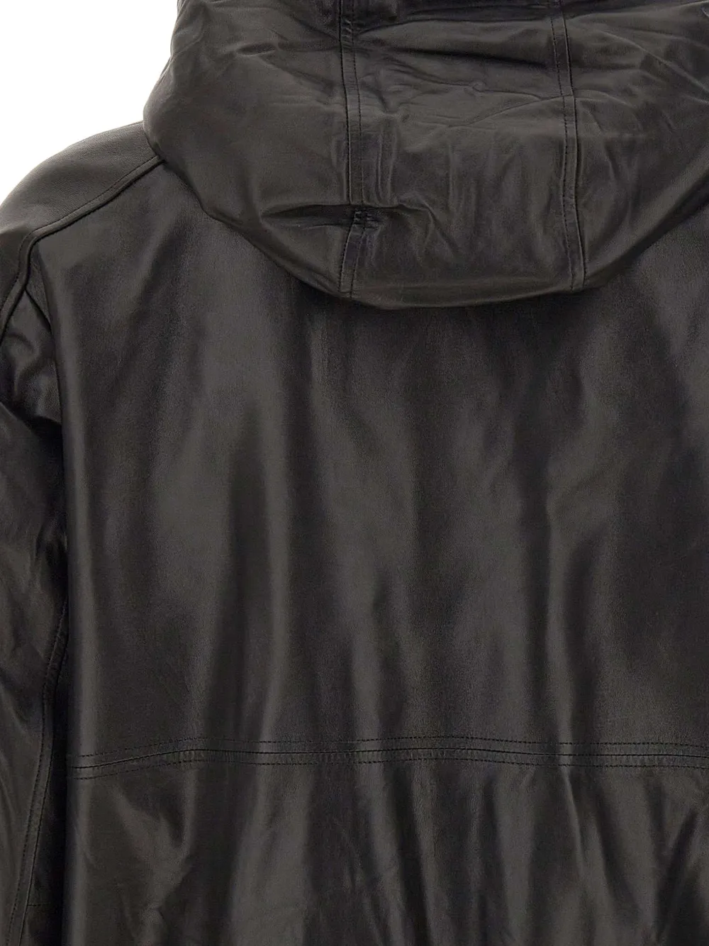 Moose Knuckles Neo leren jack met capuchon Zwart