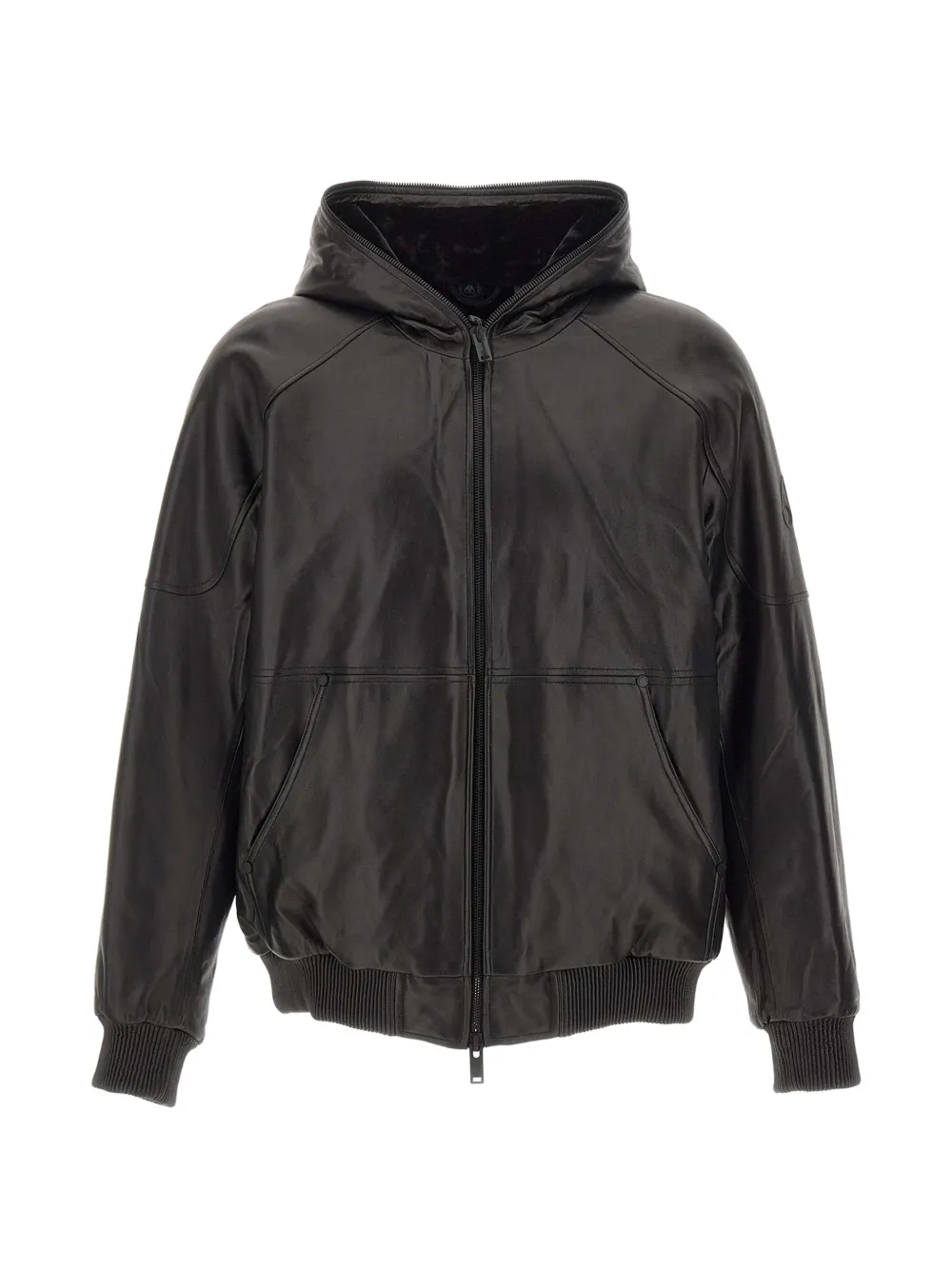 Moose Knuckles Neo leather hooded jacket - Schwarz
