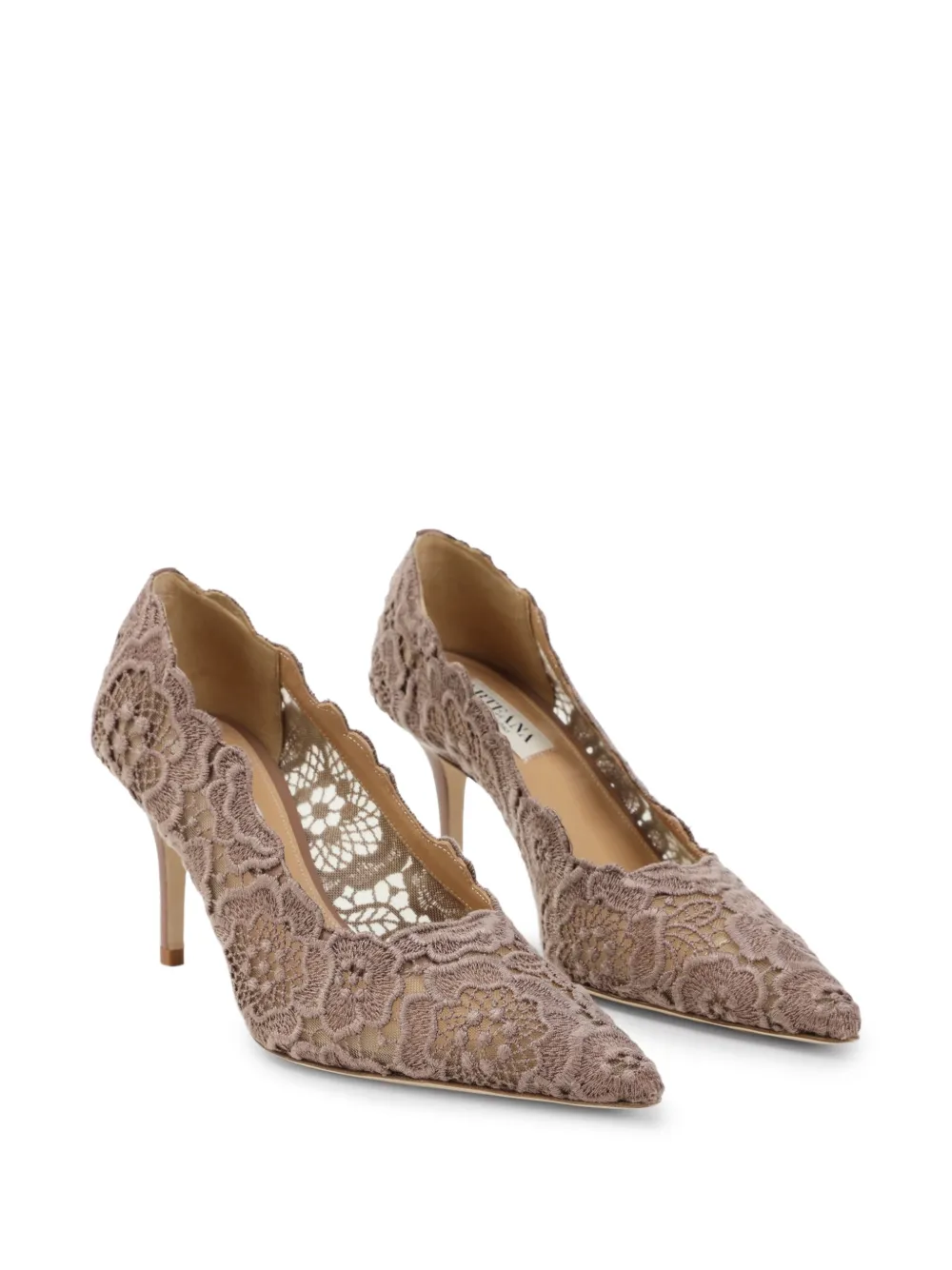 Arteana lace scalloped-edge pumps Bruin