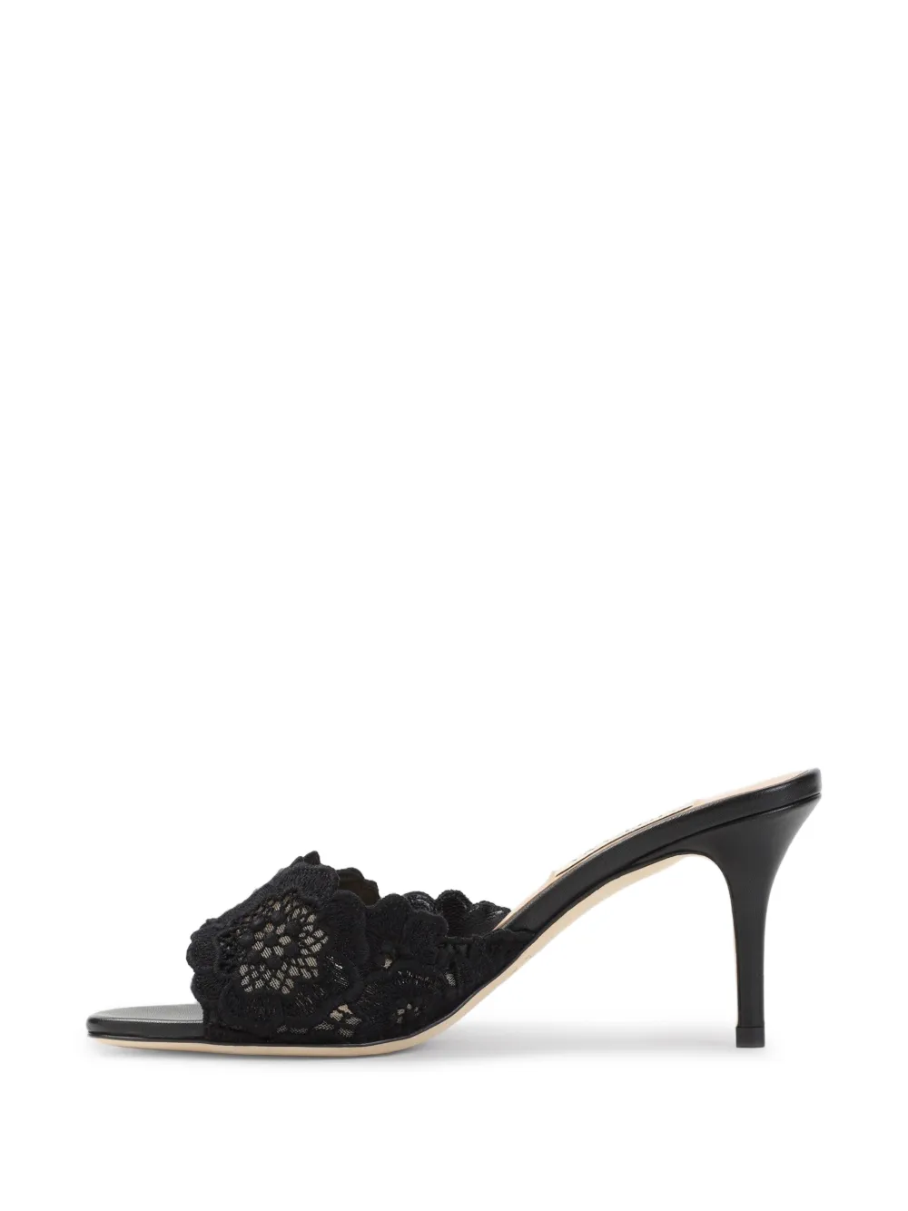 Arteana Como lace-panel leather sandals Zwart