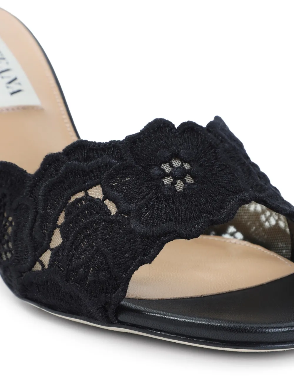 Arteana Como lace-panel leather sandals Zwart