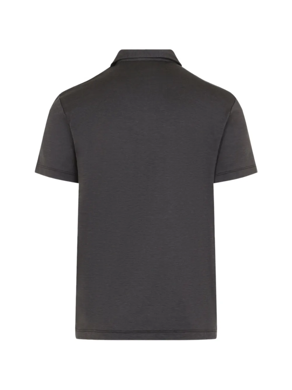 Giorgio Armani silk and cotton-mélange jersey polo shirt Grijs