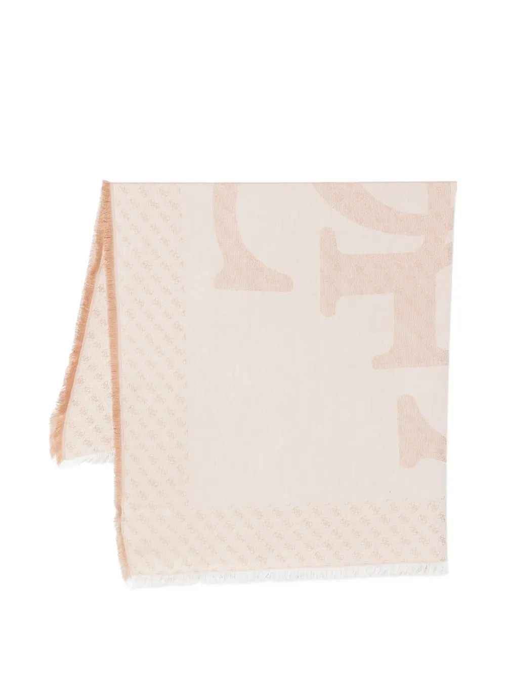 GUESS USA monogram-pattern frayed scarf - Toni neutri