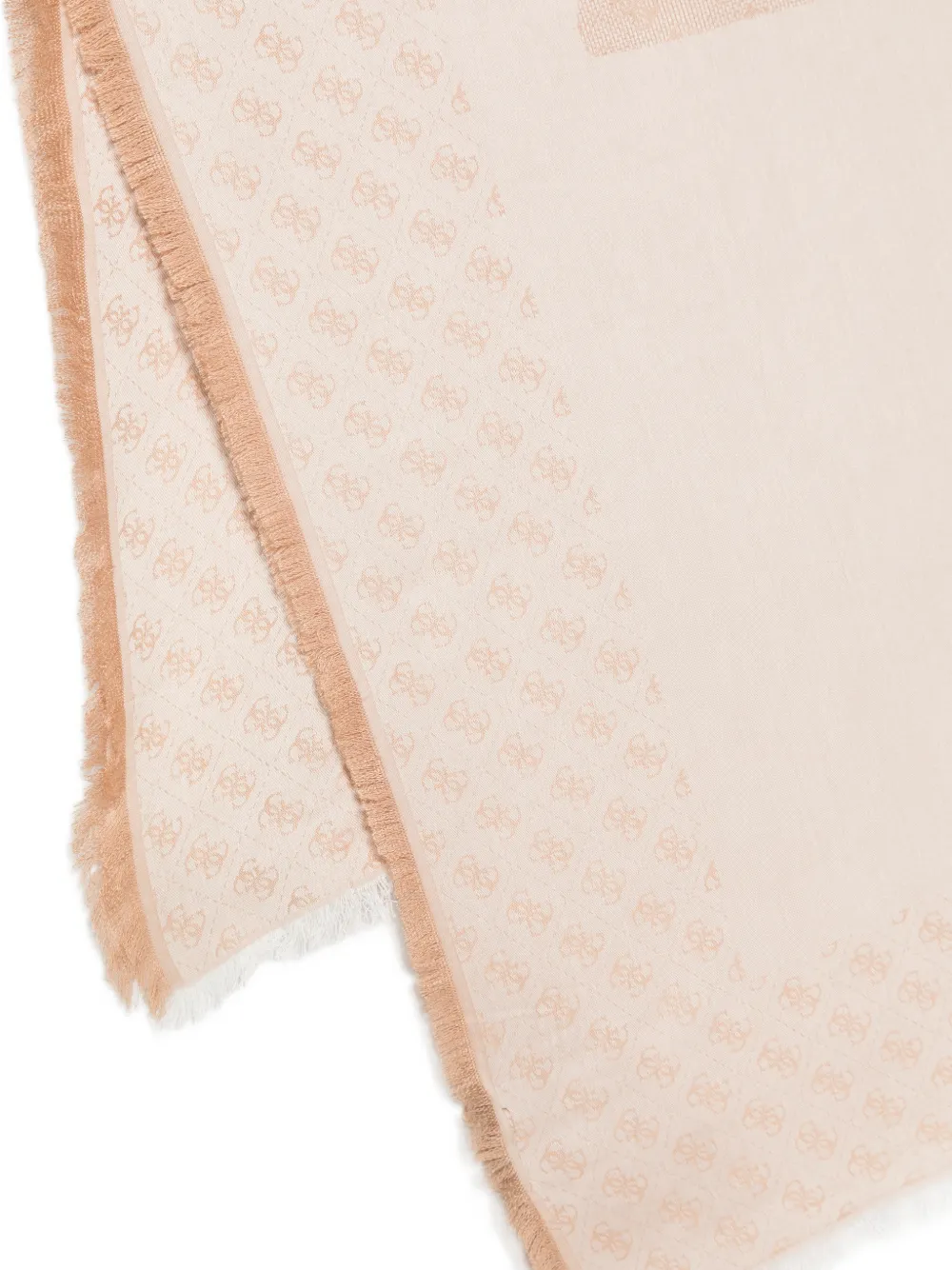 GUESS USA Sjaal met monogram-patroon en franje Beige