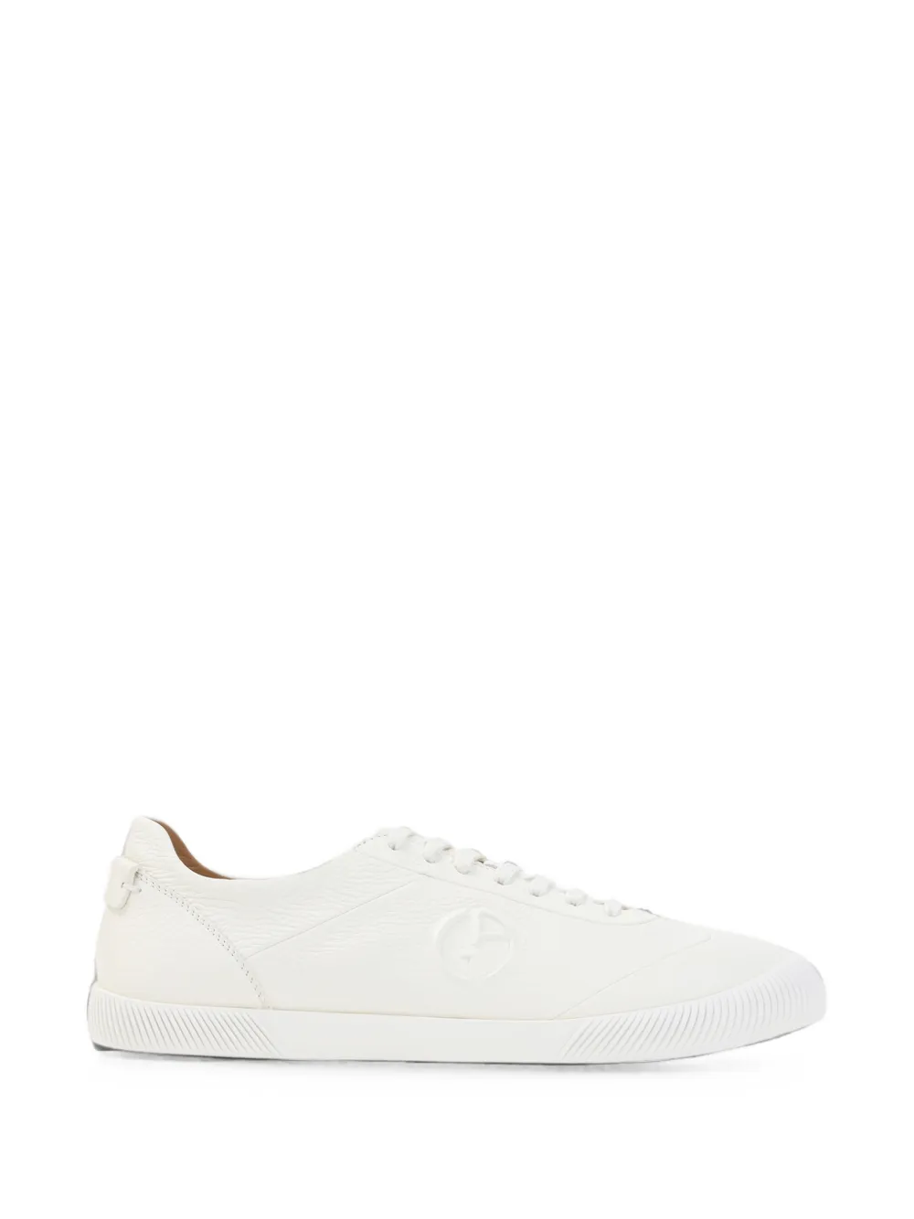 Giorgio Armani logo-embossed leather sneakers Wit