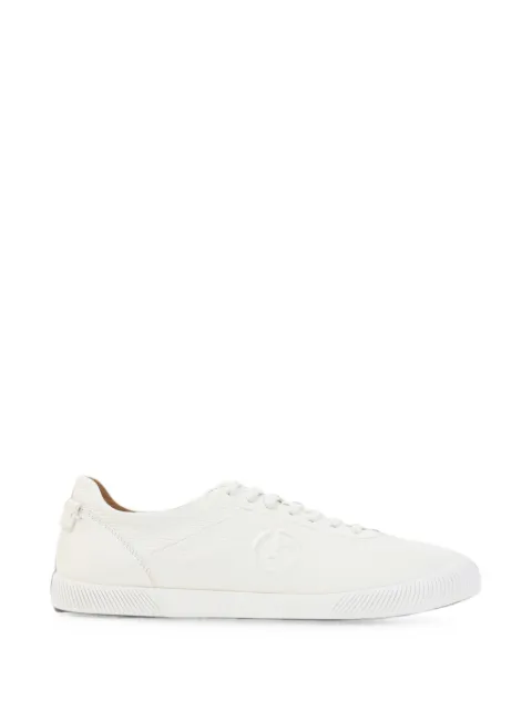 Giorgio Armani logo-embossed leather sneakers