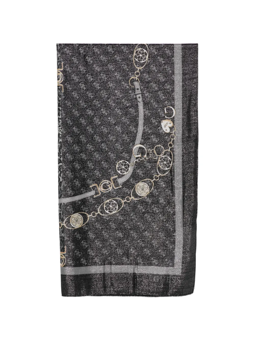 GUESS USA logo-print chain-link scarf - Nero