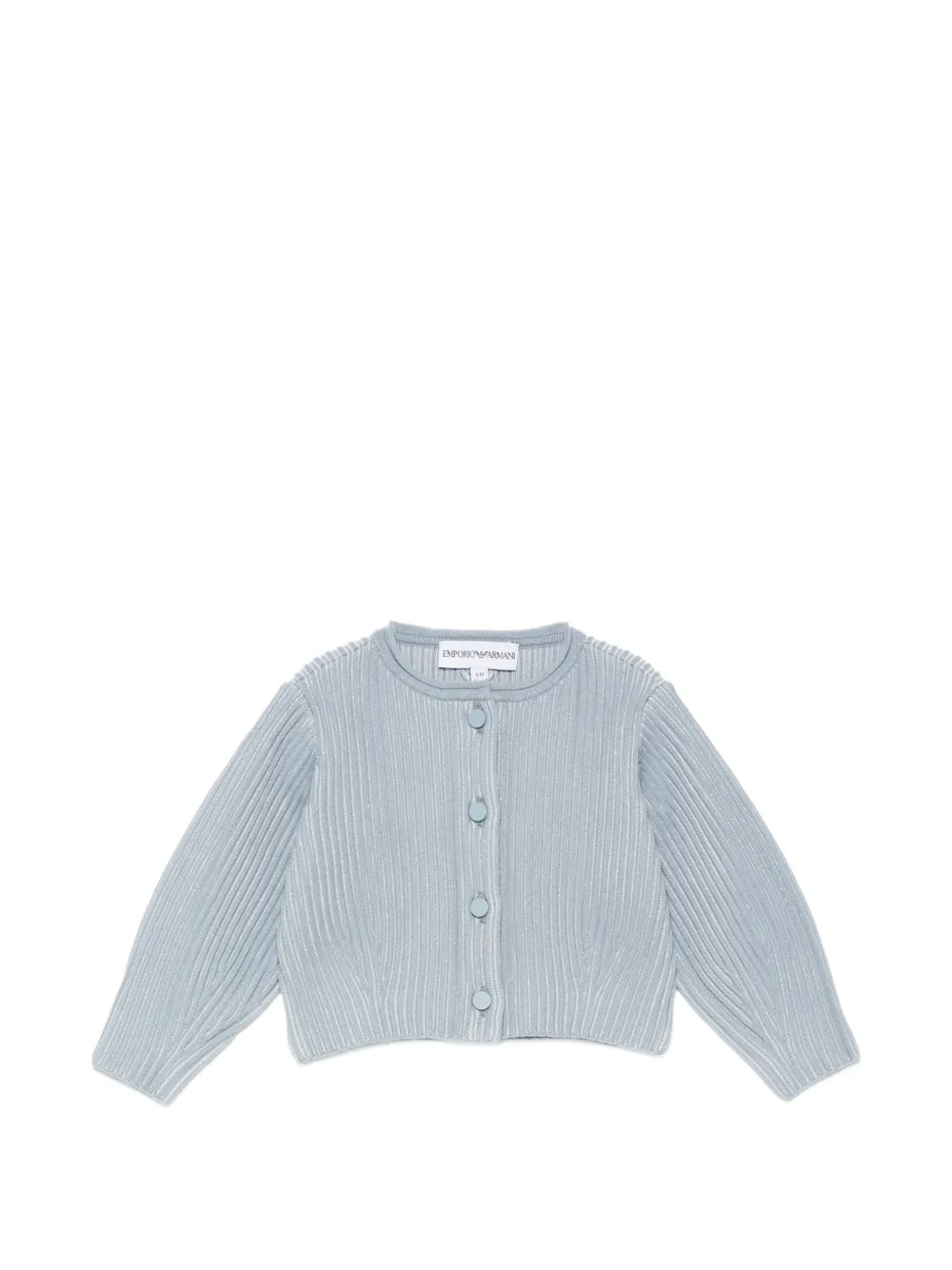 Emporio Armani Kids Cardigan a coste con bottoni - Blu