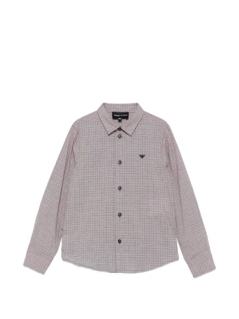 Emporio Armani Kids check-pattern logo-patch shirt