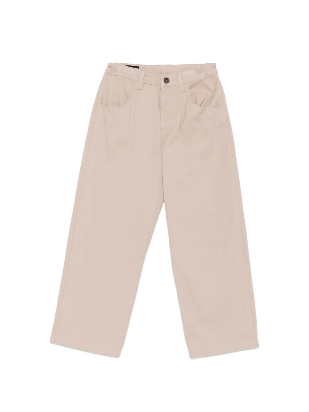 Emporio Armani Kids logo-embroidered straight-leg trousers - Toni neutri