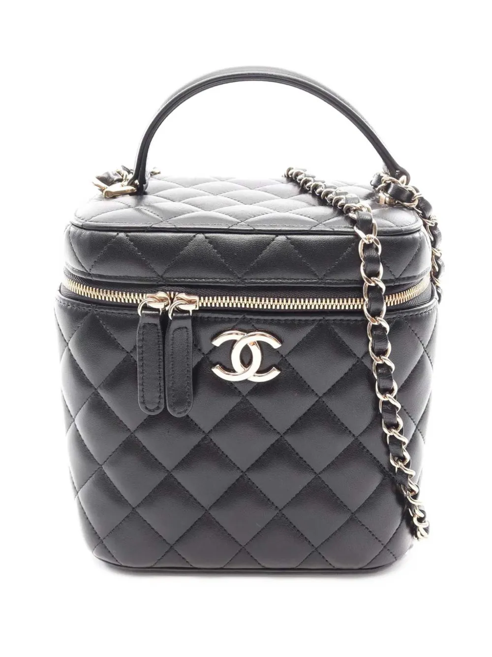 CHANEL Pre-Owned 2021-2026 CC Quilted Lambskin Vanity Case satchel - Nero