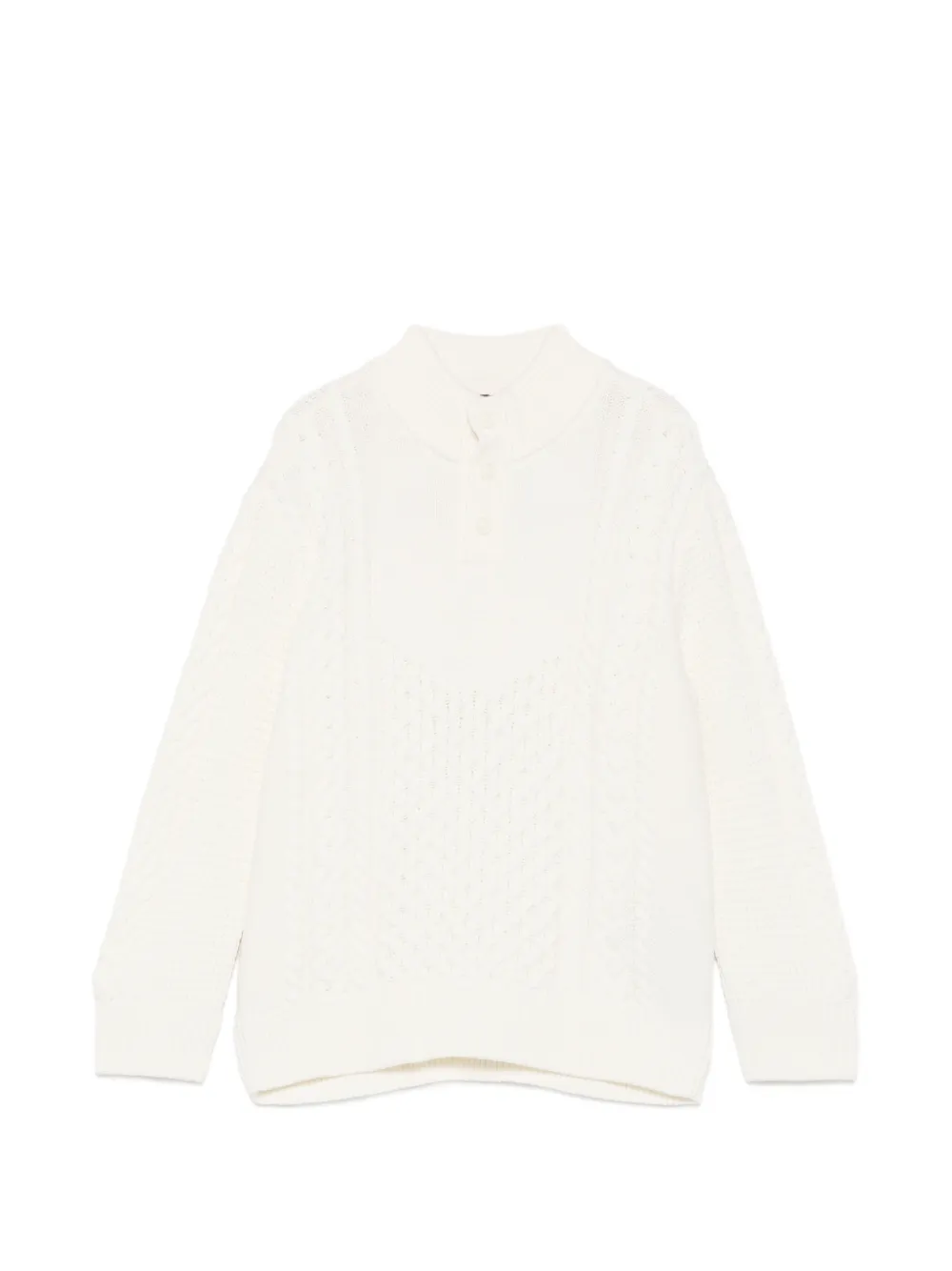 Emporio Armani Kids cable-knit button-up sweater - Toni neutri