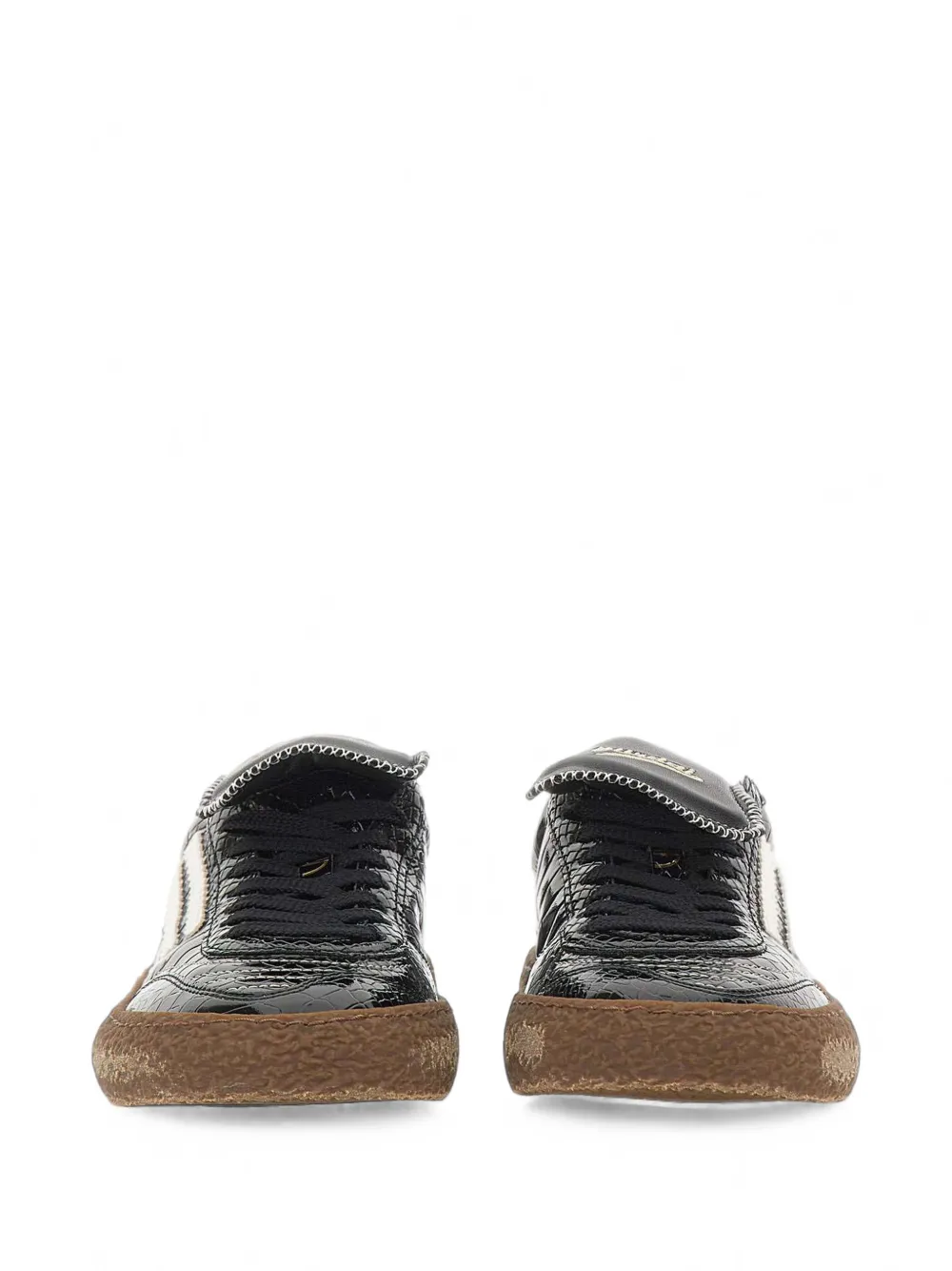 Puraai Polly Tab crocodile-effect Polly Tab sneakers Zwart