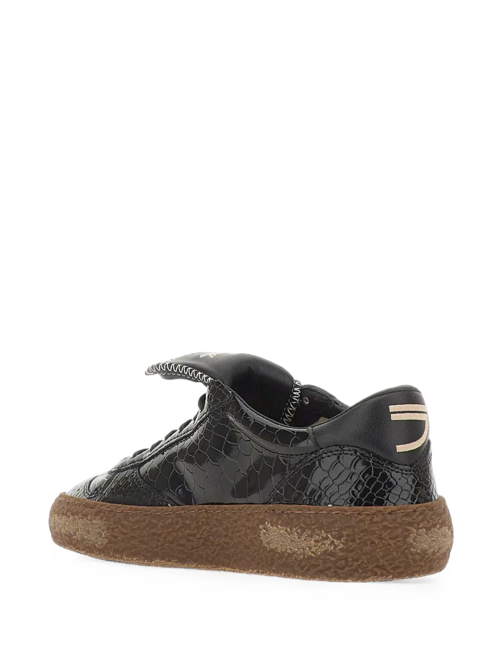 Puraai Polly Tab crocodile-effect Polly Tab sneakers Zwart