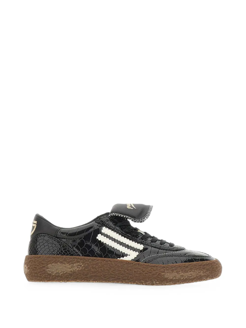 Puraai Polly Tab crocodile-effect Polly Tab sneakers Zwart