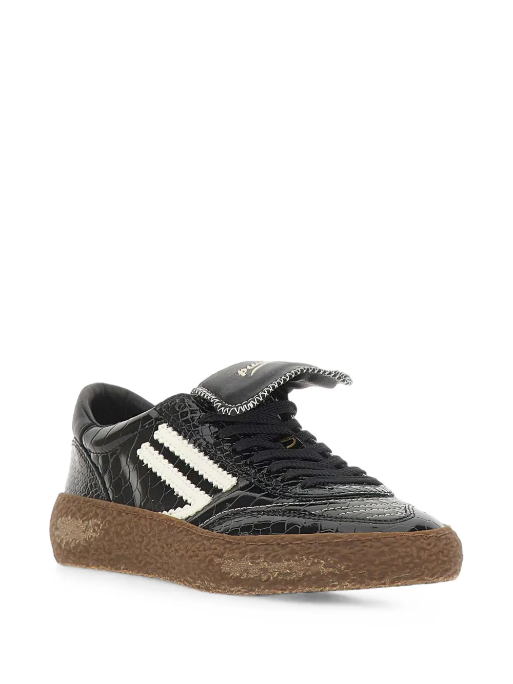 Puraai Polly Tab crocodile-effect Polly Tab sneakers Zwart