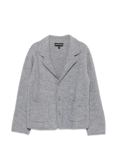 Emporio Armani Kids logo-plaque knitted cardigan