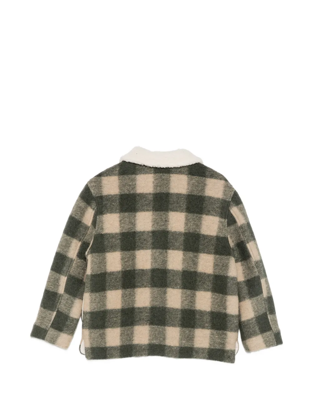 Emporio Armani Kids Geruit jack met lammykraag Groen