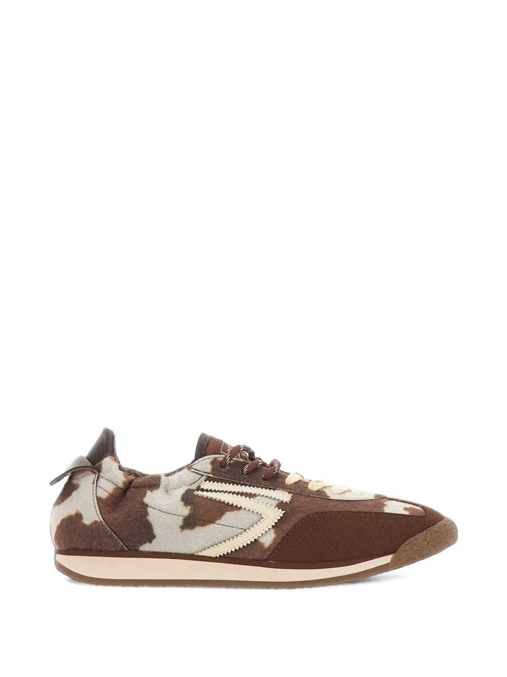 Puraai Panther cow-print low-top sneakers Bruin