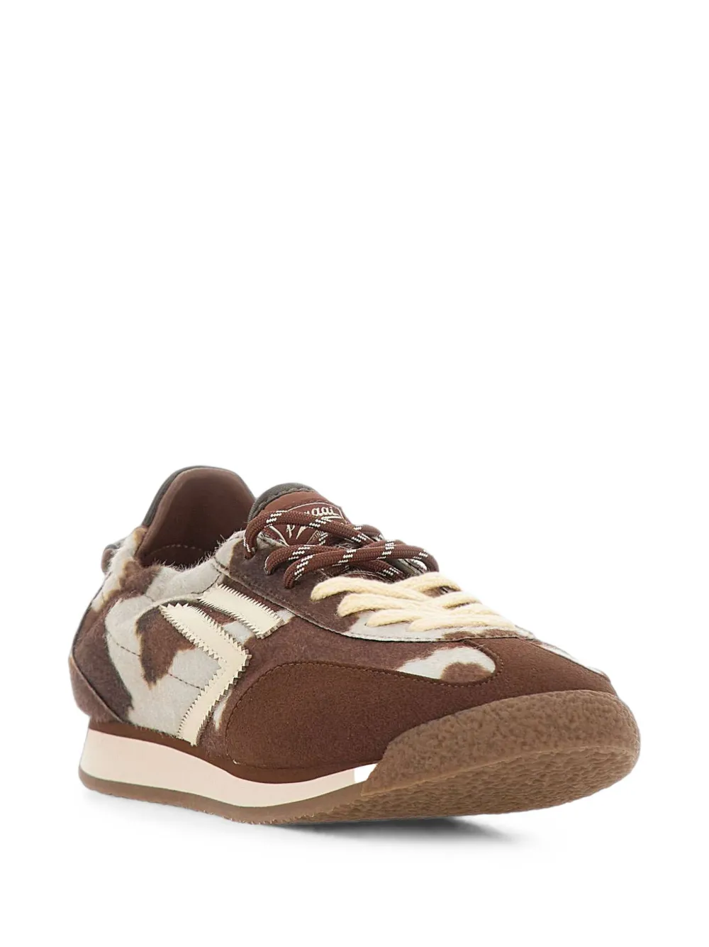 Puraai Panther cow-print low-top sneakers Bruin