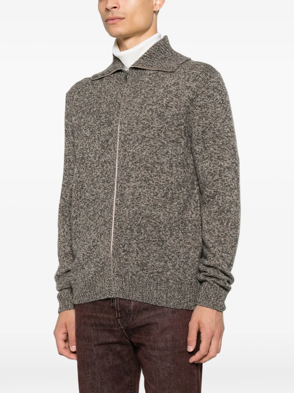 Zanone Gebreid vest Grijs