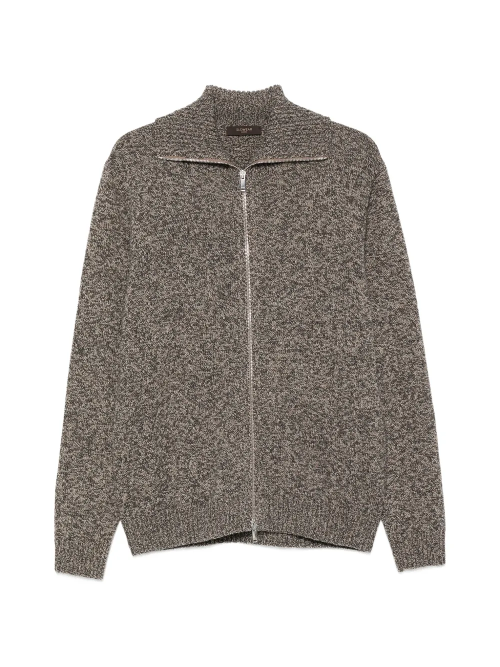 Zanone zip-up marl-knit cardigan