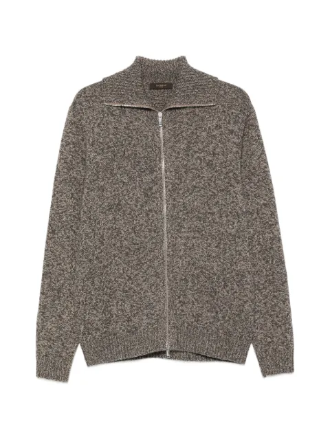 Zanone zip-up marl-knit cardigan