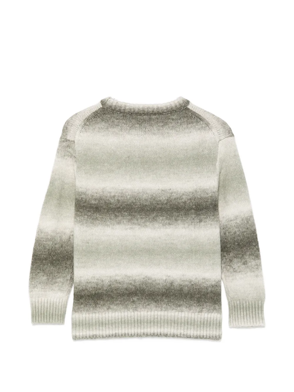 Emporio Armani Kids gradient-effect ribbed-trim sweater Groen