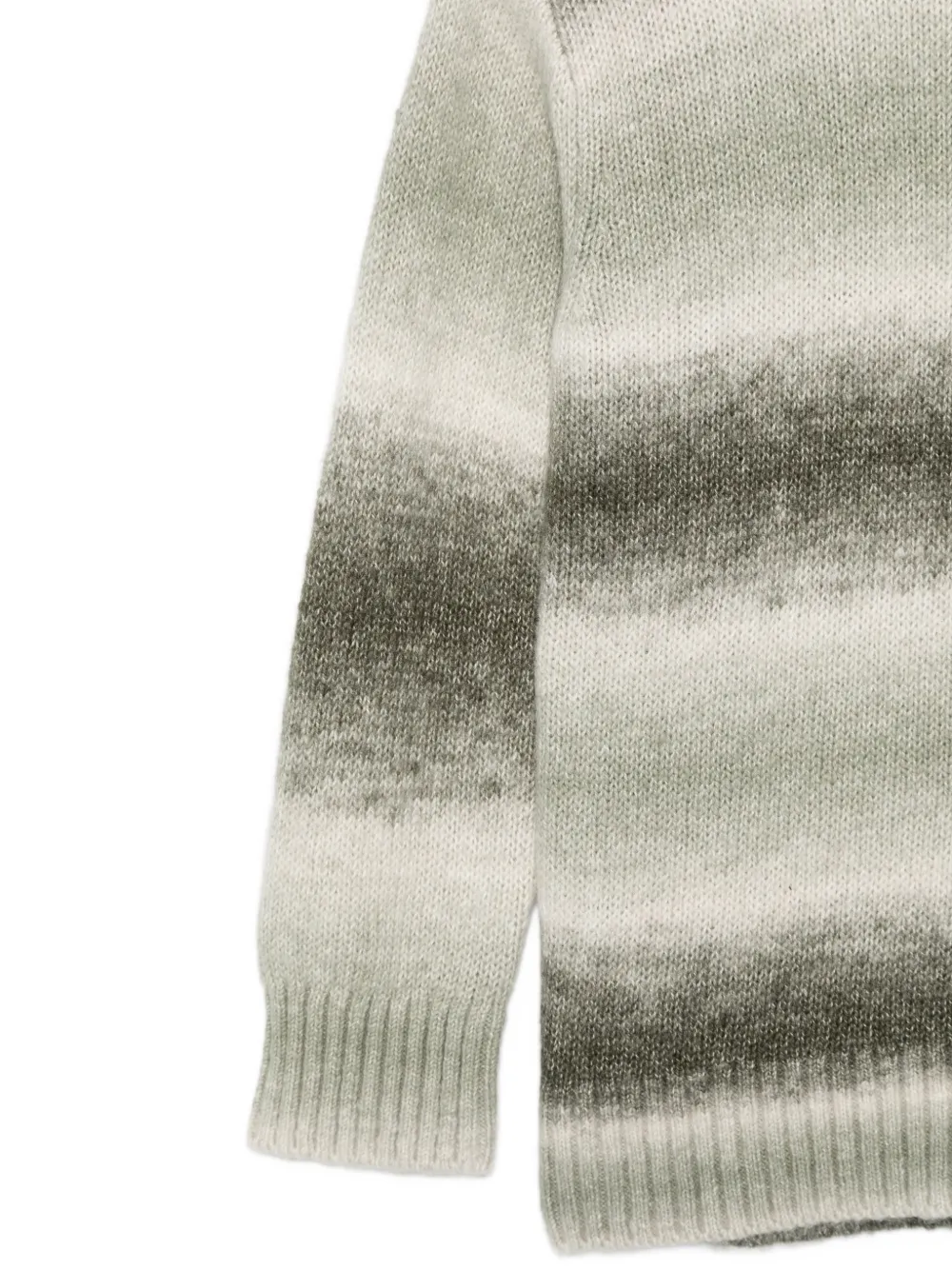 Emporio Armani Kids gradient-effect ribbed-trim sweater Groen