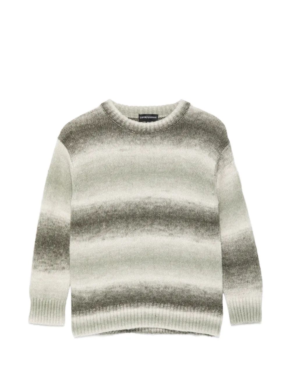 Emporio Armani Kids gradient-effect ribbed-trim sweater - Verde