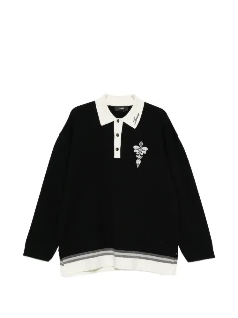 AMIRI logo-embroidered striped-trim polo shirt