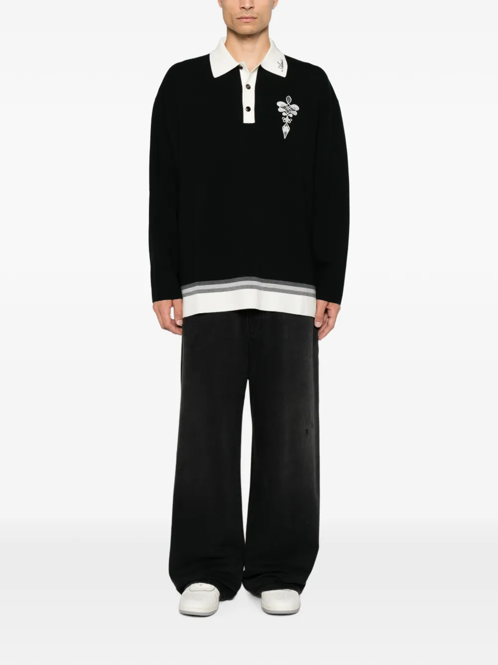 AMIRI Poloshirt met geborduurd logo Zwart