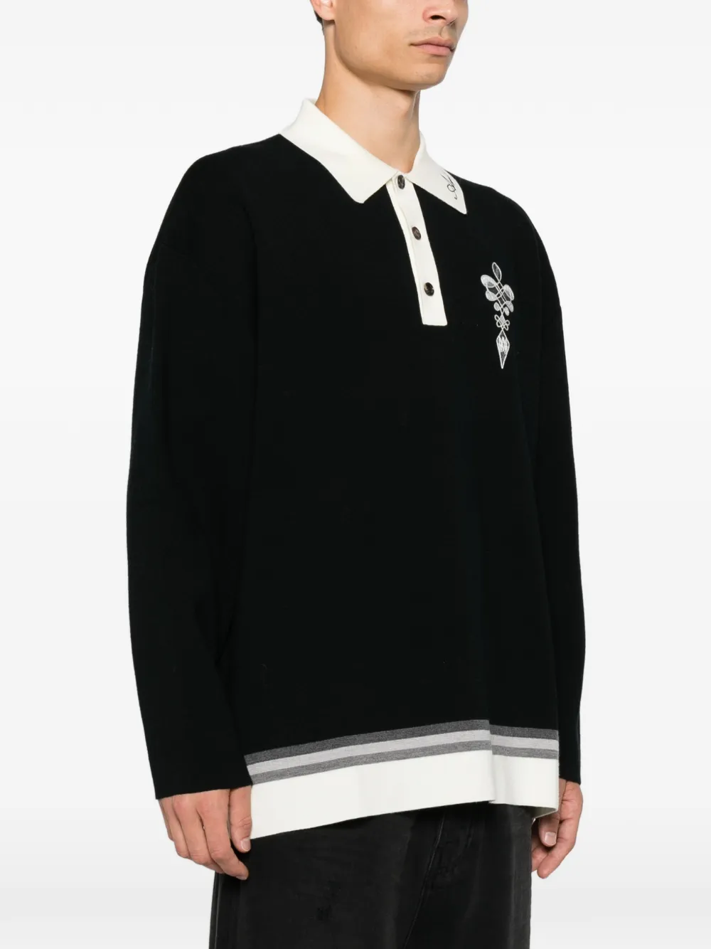 AMIRI Poloshirt met geborduurd logo Zwart