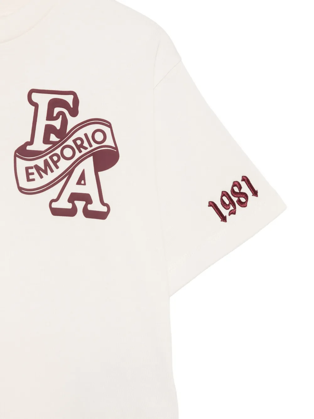 Emporio Armani Kids Katoenen T-shirt met logoprint Beige