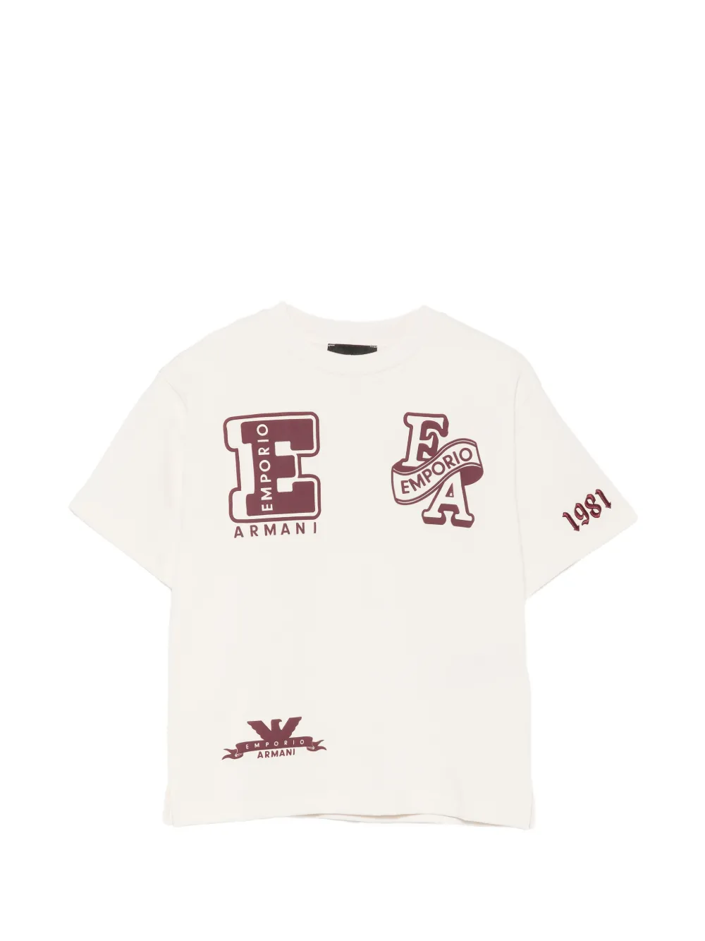 Emporio Armani Kids T-shirt in cotone con logo - Toni neutri