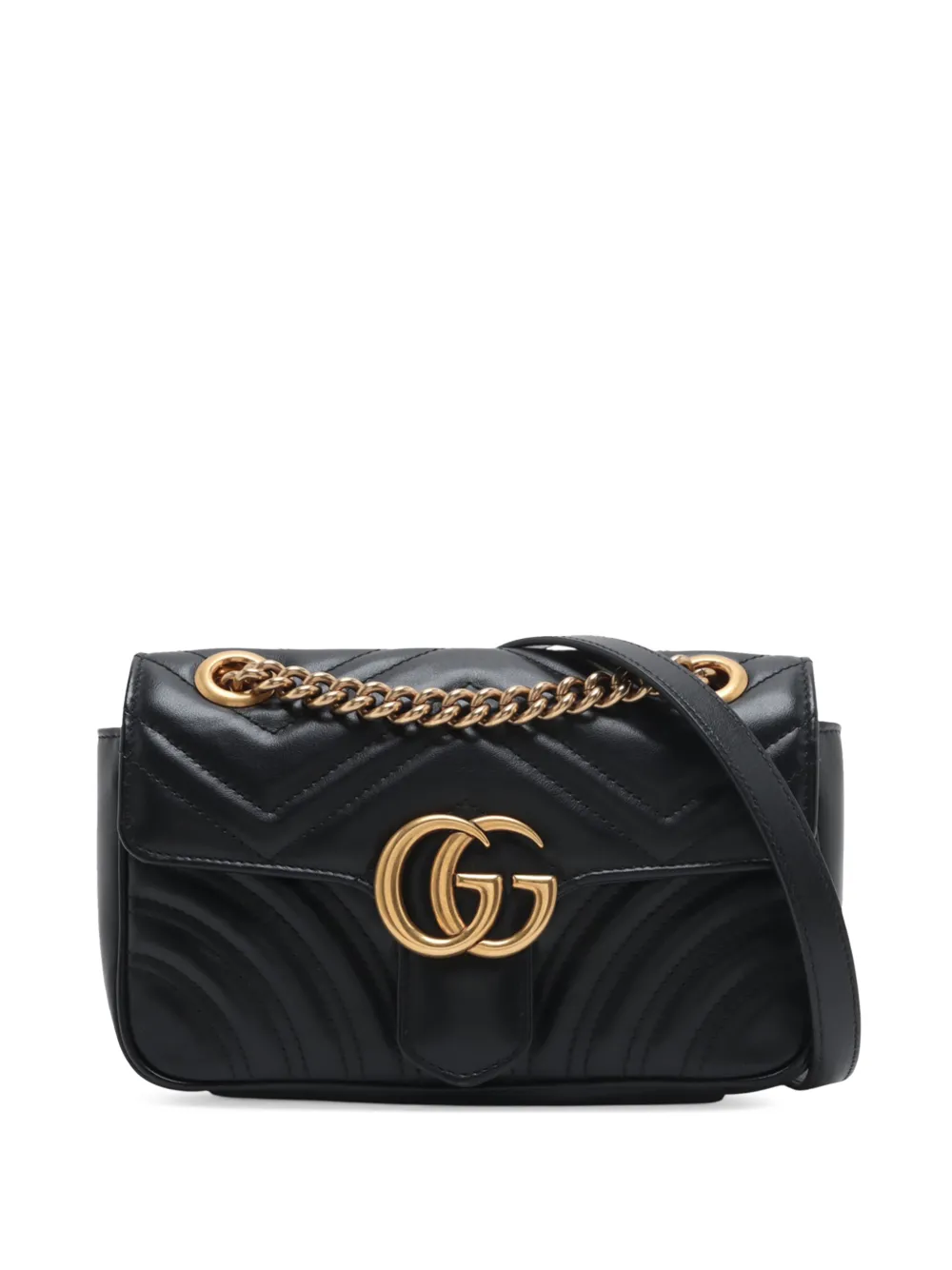 Gucci Pre-Owned 2016-2026 kleine GG Marmont Matelasse Schultertasche - Schwarz