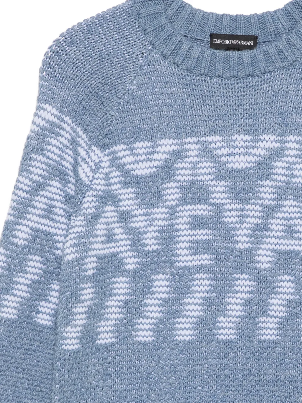 Emporio Armani Kids Trui met geometrisch patroon Blauw