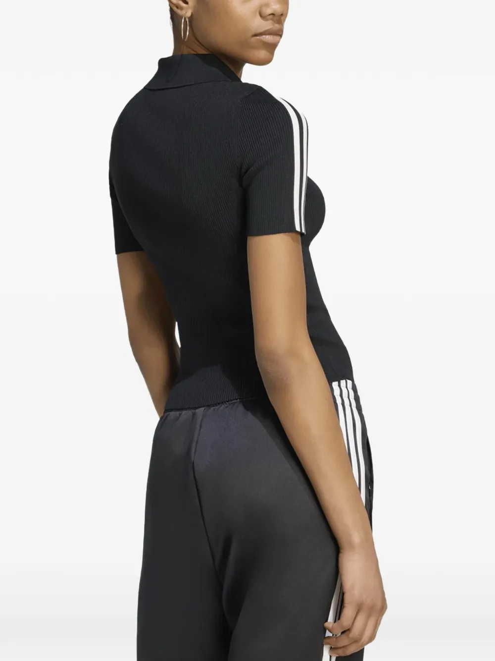 adidas Cali ribgebreid T-shirt Zwart
