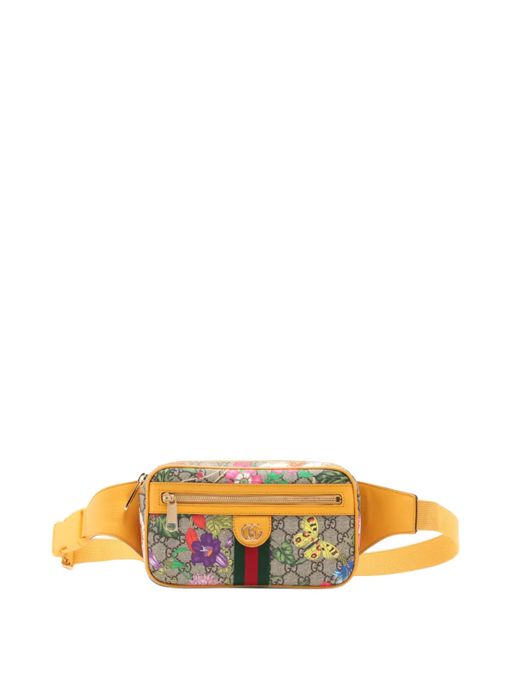 Gucci Pre-Owned 2000-2015 Small GG Supreme Flora Web Ophidia belt bag - Nude