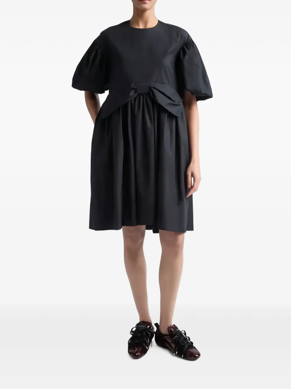 Simone Rocha Bow-detail Puff-sleeve Mini Dress in Black, view 2
