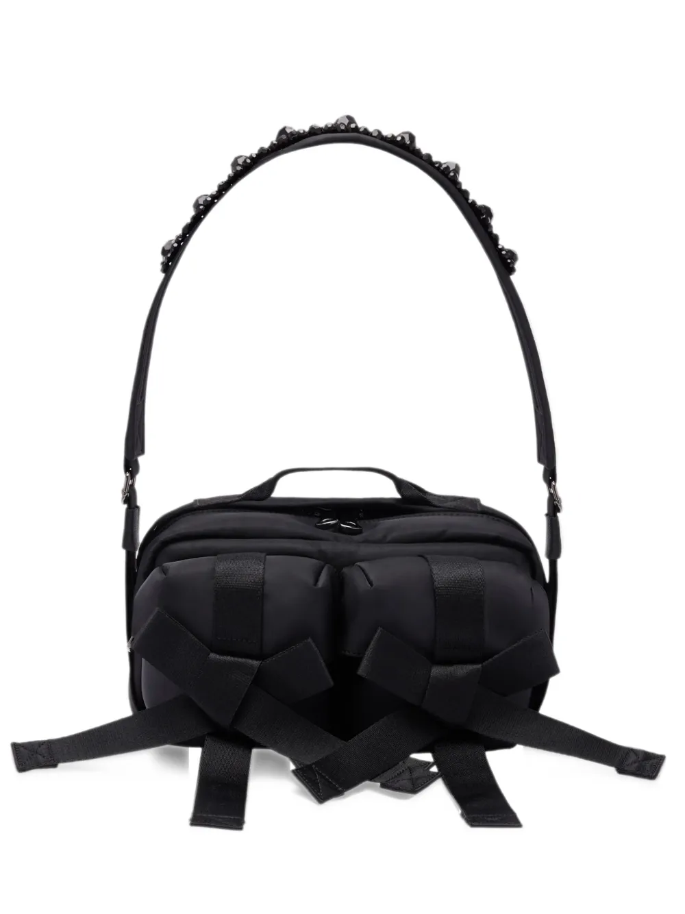 Simone Rocha beaded bow-detail tote bag Zwart