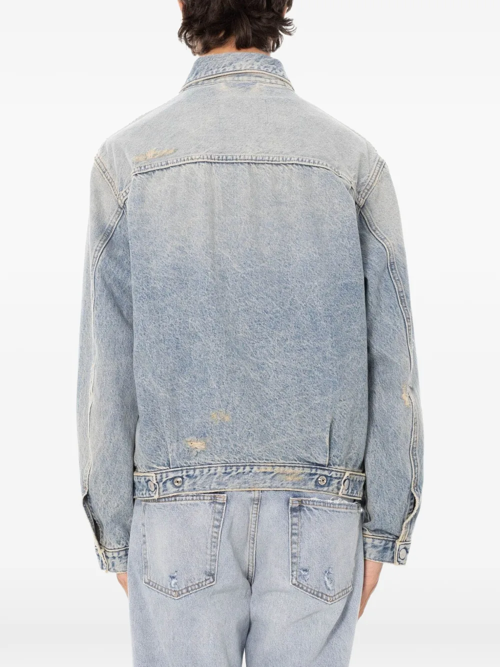 Cycle Roby gerafeld denim jack Blauw