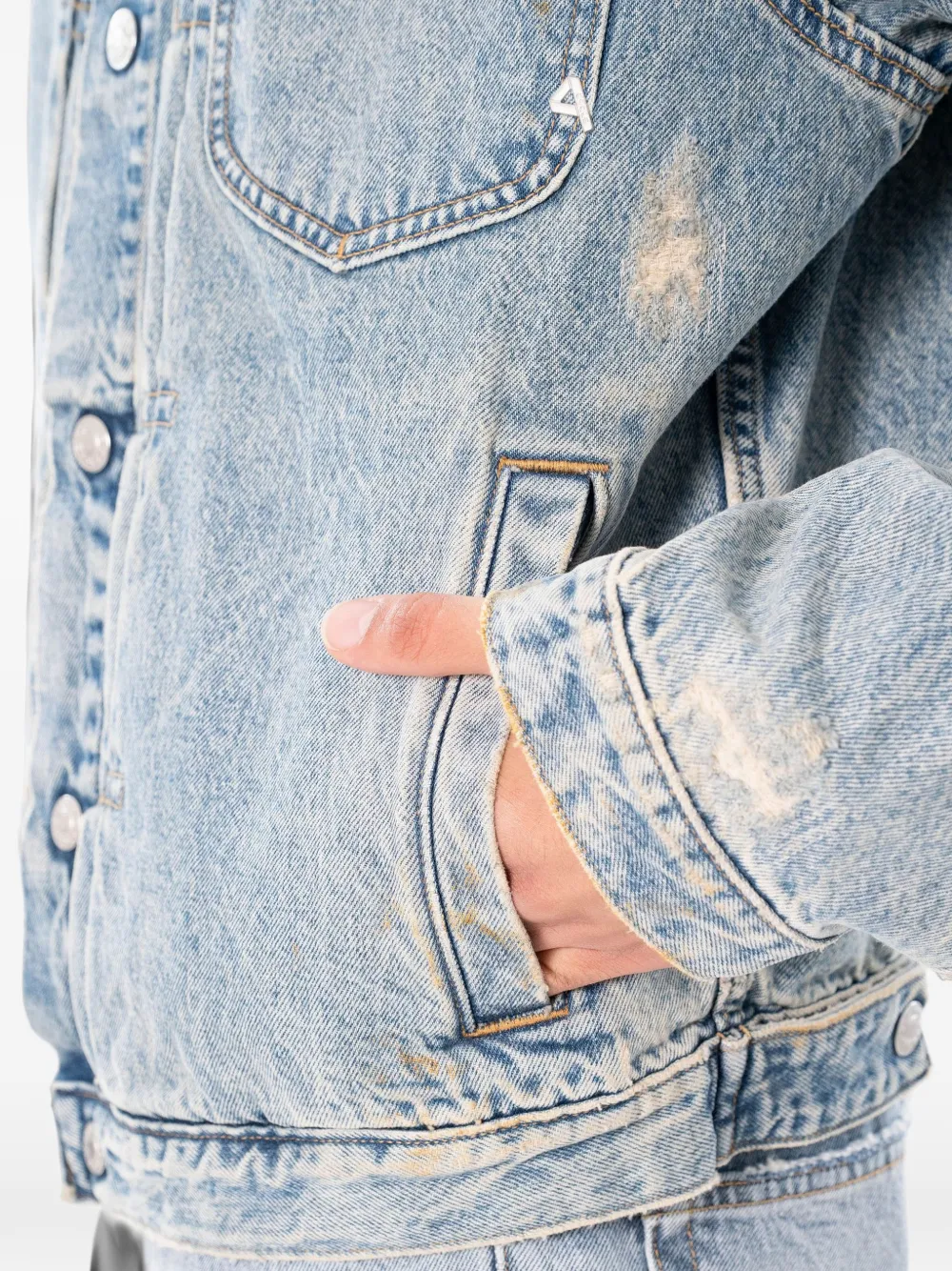 Cycle Roby gerafeld denim jack Blauw
