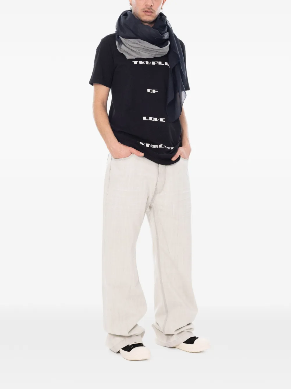 Rick Owens DRKSHDW Sjaal met vlag-print Zwart