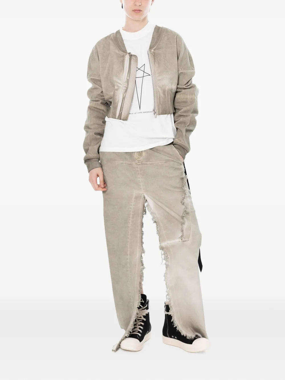 Rick Owens DRKSHDW Bomberjack met rits Beige