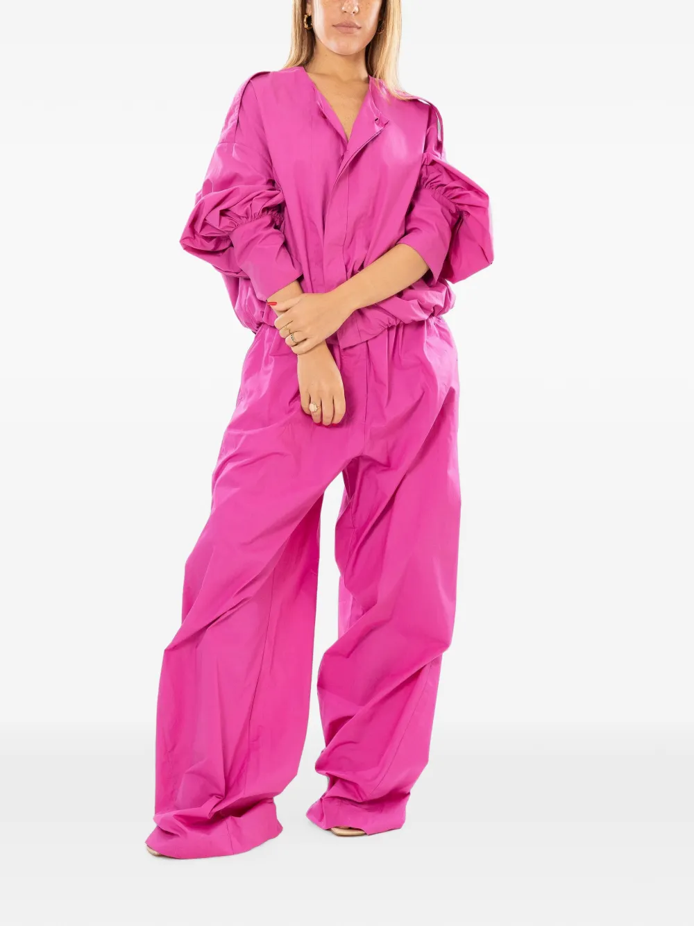 THELATEST Dora elastische broek met rechte pijpen Roze