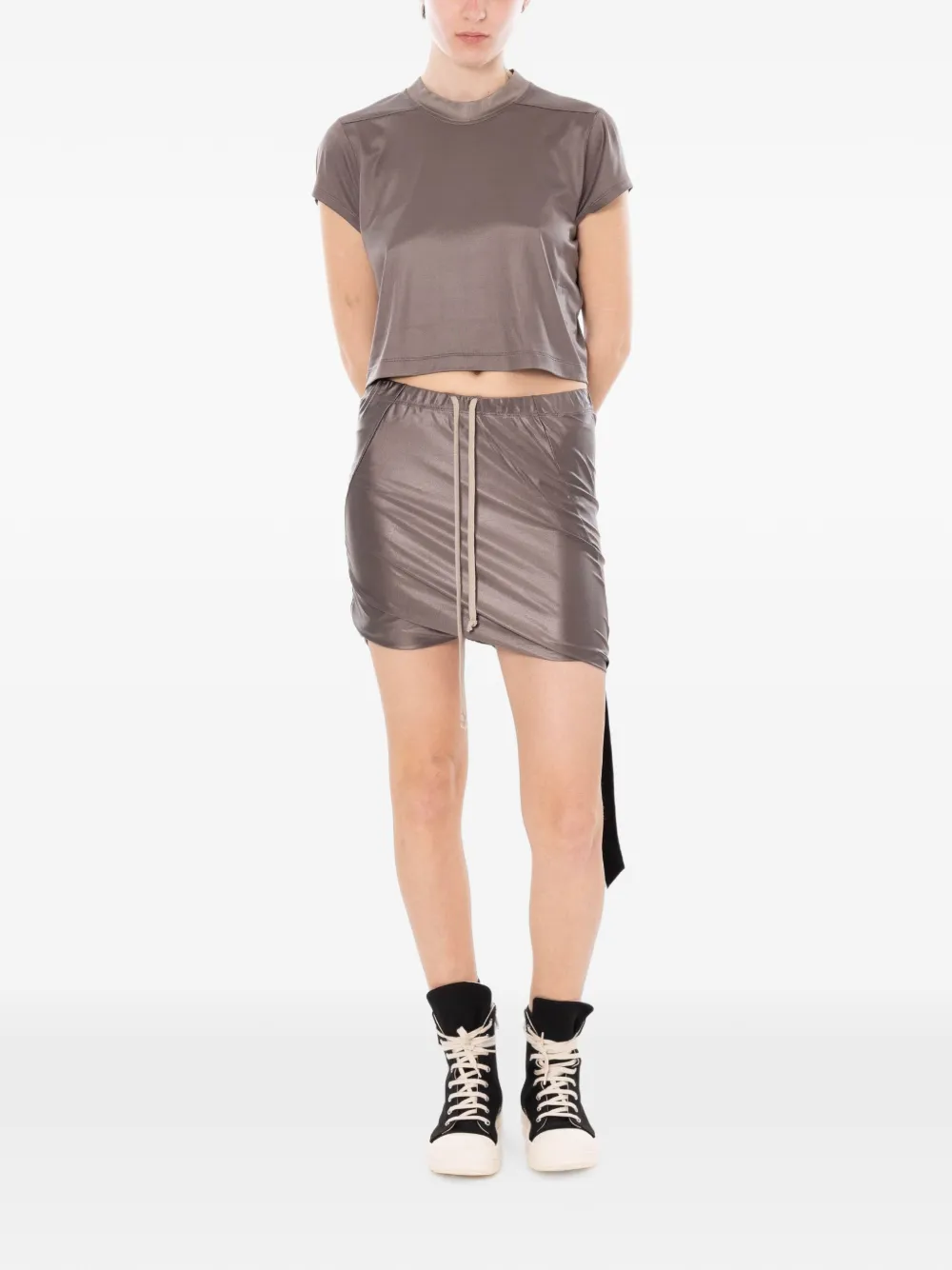 Rick Owens DRKSHDW Temple Level T-shirt met korte mouwen Beige
