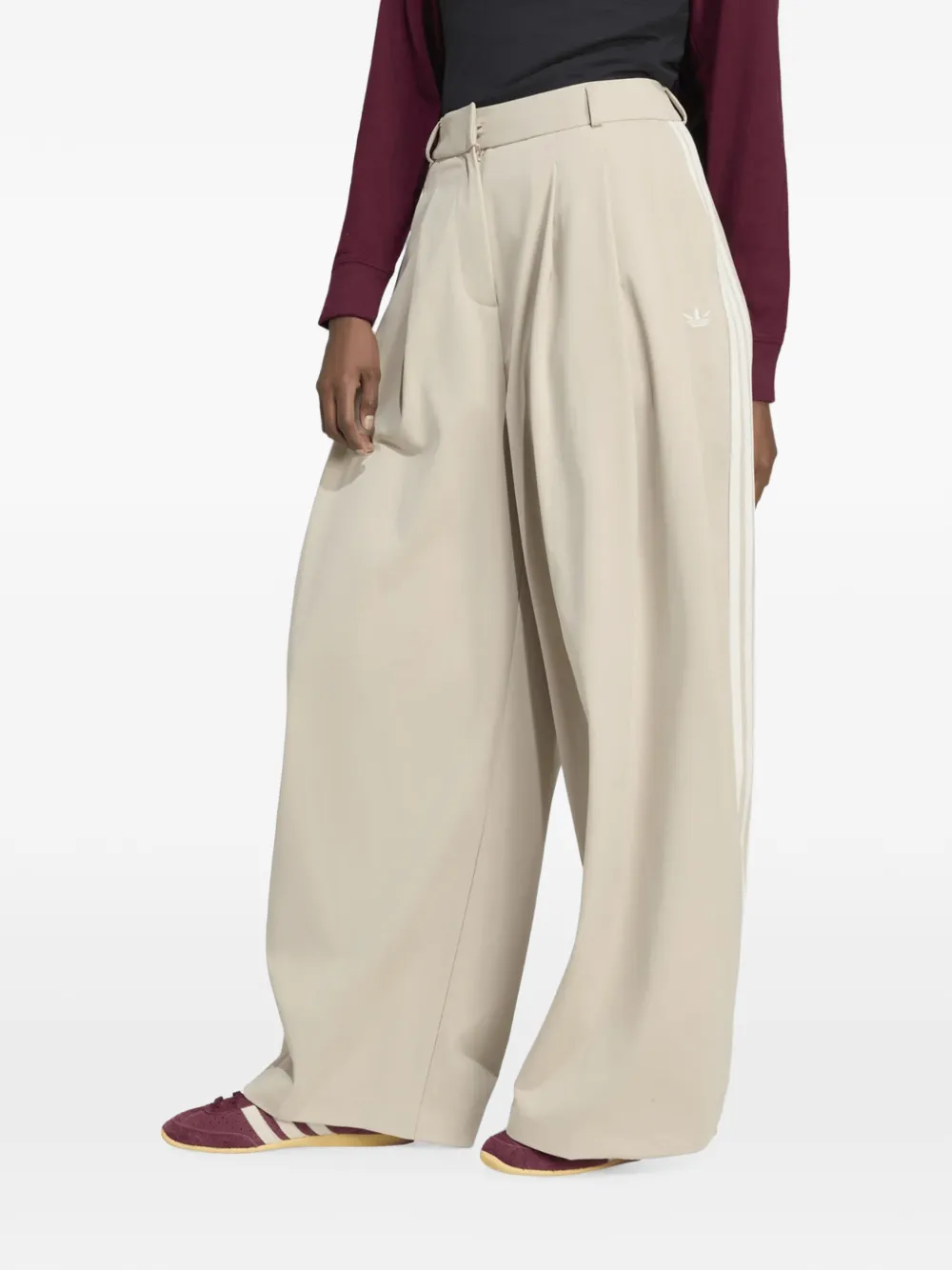 adidas Plooibroek met zijstreep Beige