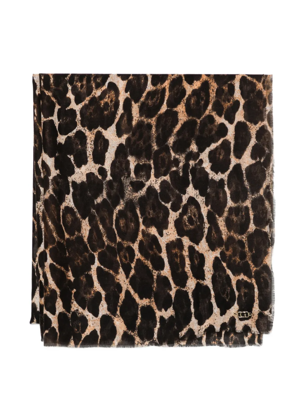 GUESS USA leopard-print frayed scarf - Nero