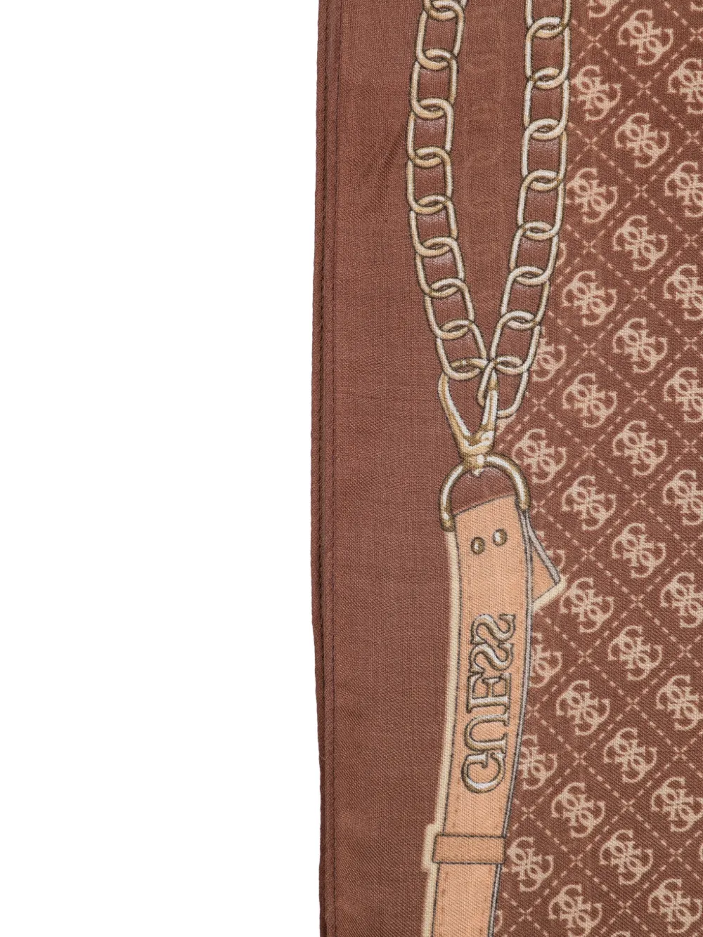 GUESS USA Sjaal met kettingprint en logoprint Bruin